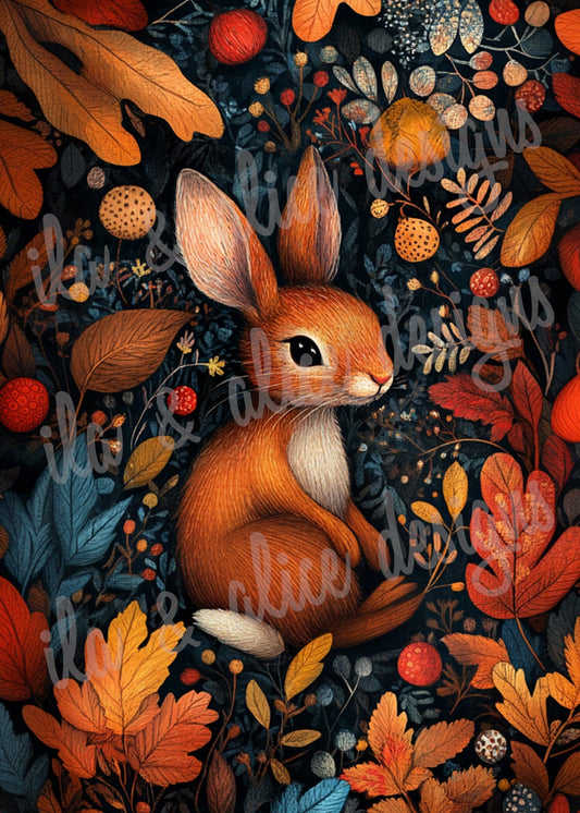 Autumn Forest Animals In Leaves Postcards Post Cards ila & alice