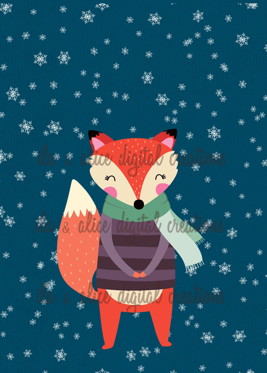 Woodland Creatures in the Winter Postcards Post Cards ila & alice