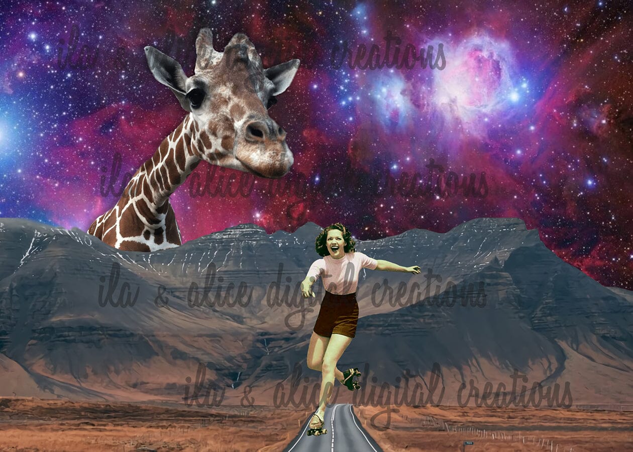 Sci-fi Collage Art Postcards Post Cards ila & alice