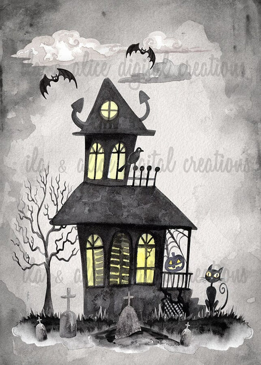 Spooky Graveyard Postcards Post Cards ila & alice