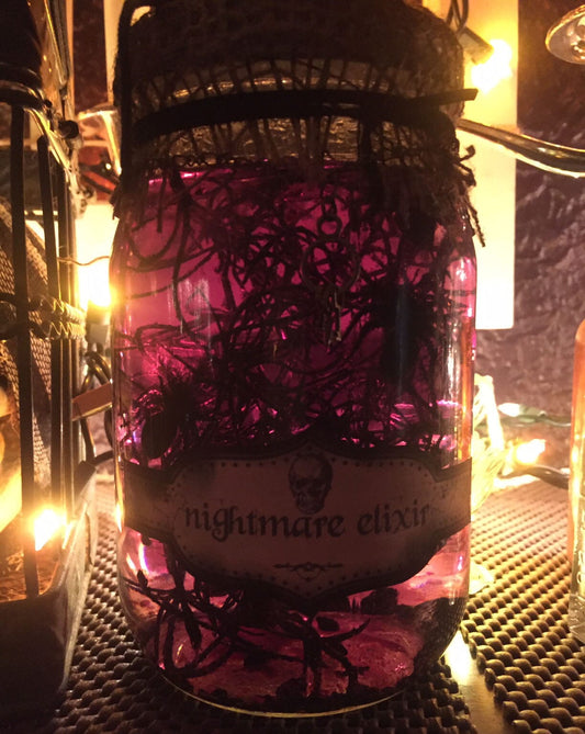 DIY Nightmare Elixir Jar for a Halloween Mantle