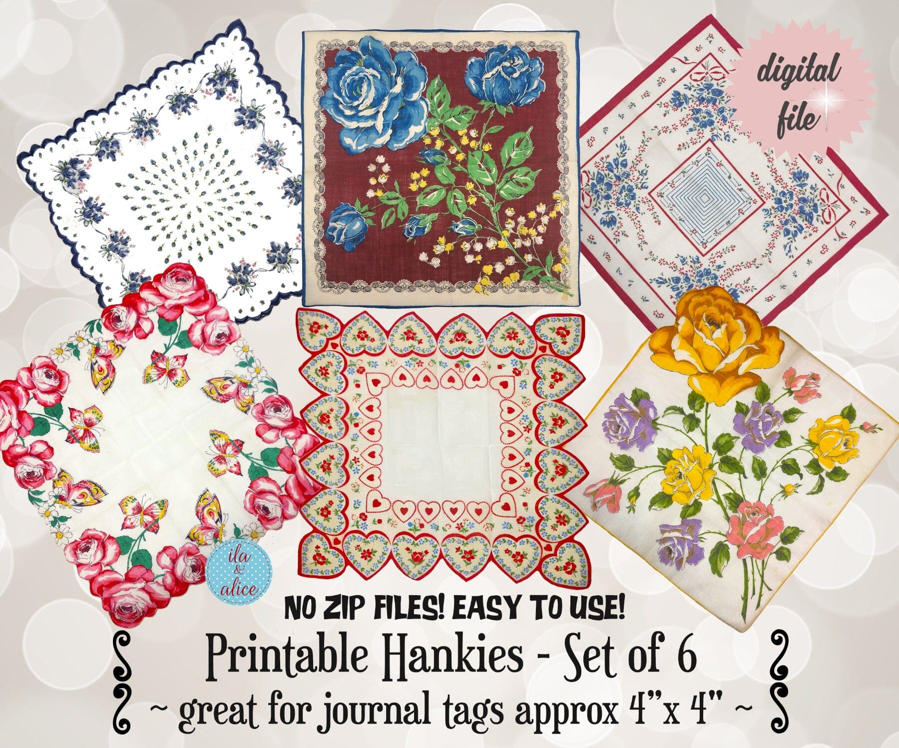 printable journal cards, tags & labels | digital ephemera – ila & alice