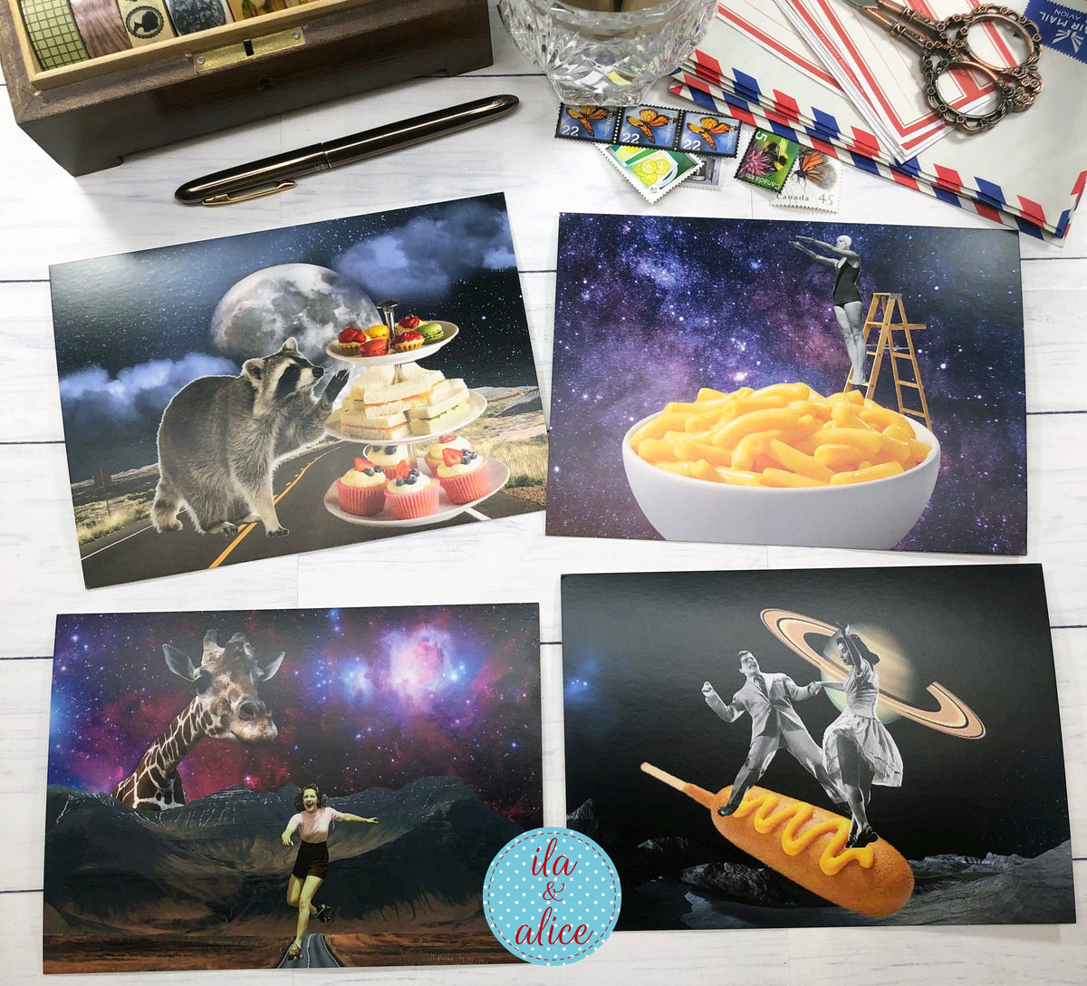 collage postcards