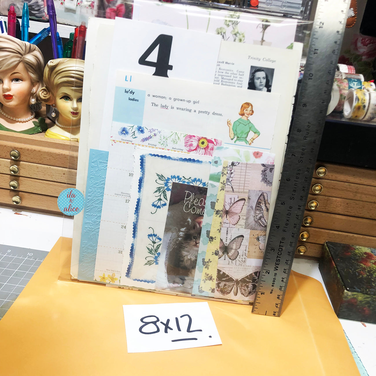 Collected Curiosities No. 09 – Roses & Recipe Box Mix (8×12)