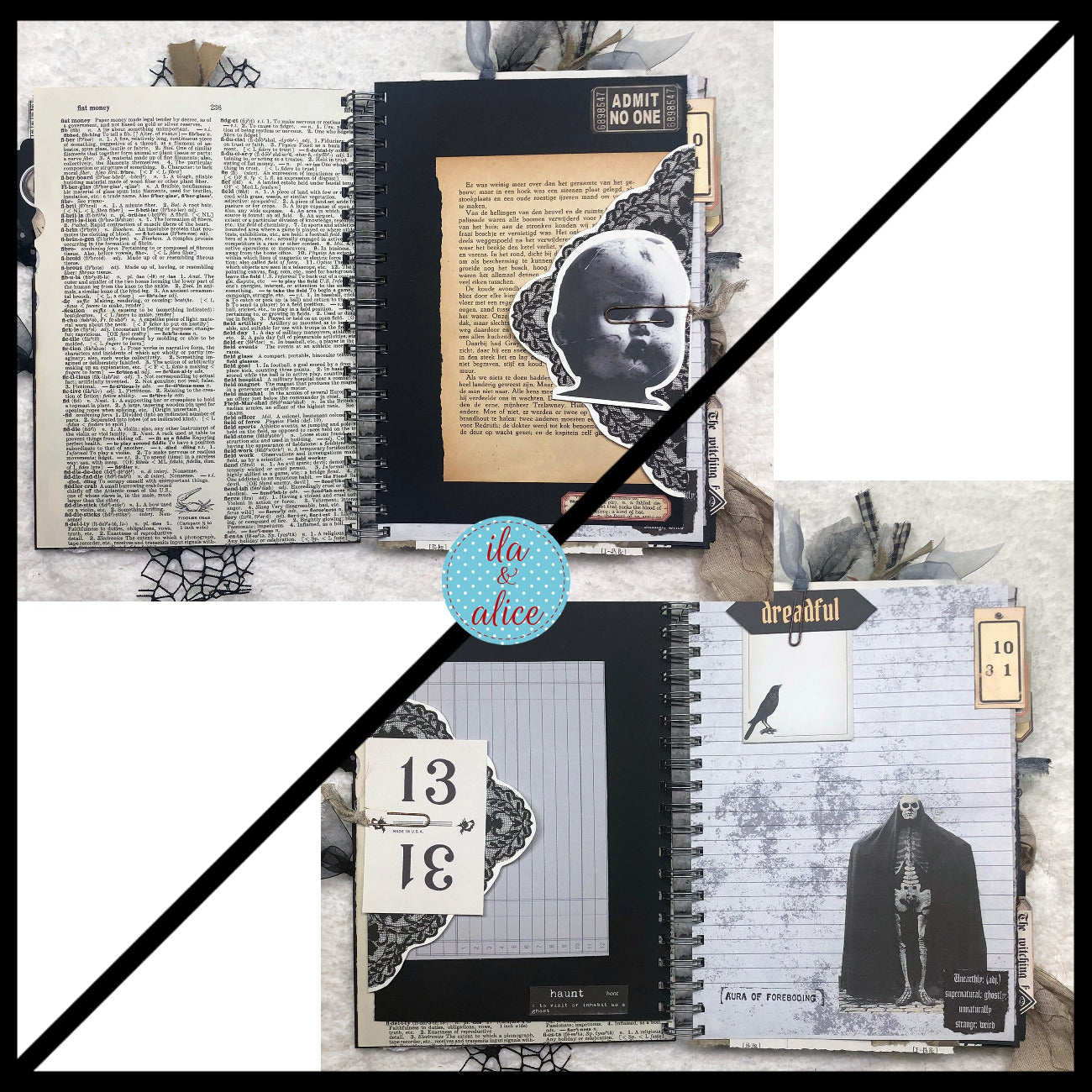 Macabre Witch Halloween Junk Journal with Ghosts & Ghouls Journal ila & alice 