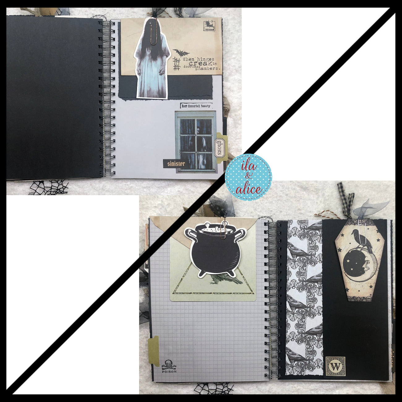 Macabre Witch Halloween Junk Journal with Ghosts & Ghouls Journal ila & alice 