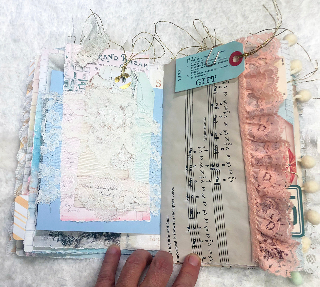 Glittery Pastel Mid Century Themed Christmas Junk Journal