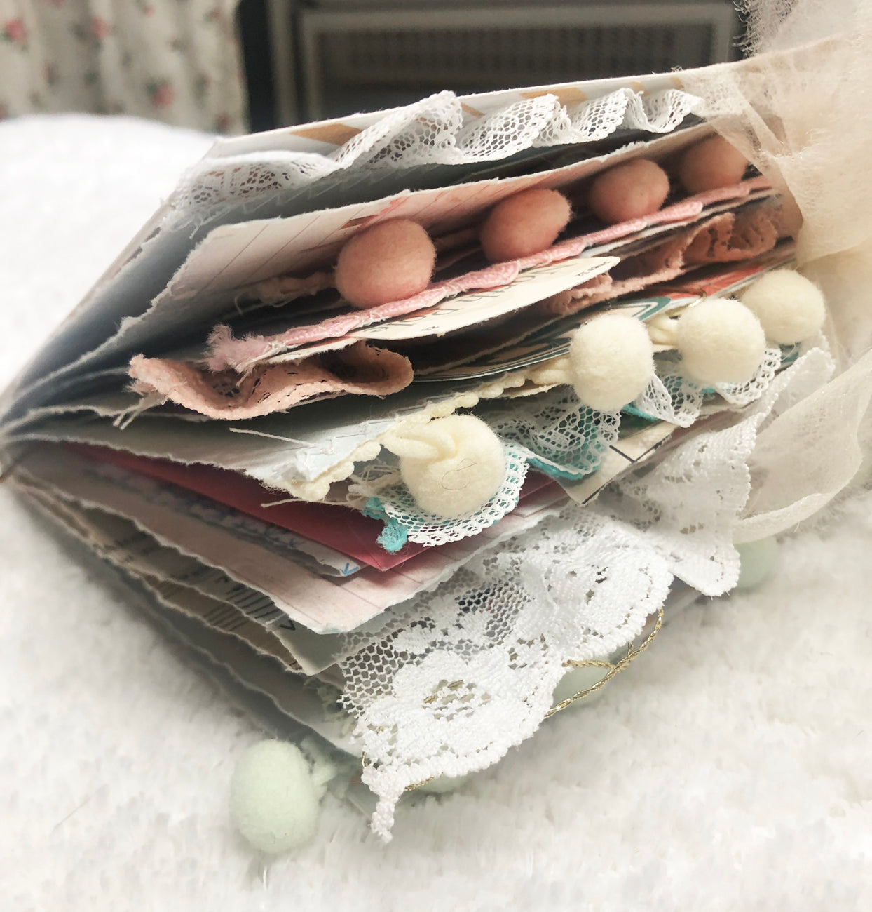 Glittery Pastel Mid Century Themed Christmas Junk Journal