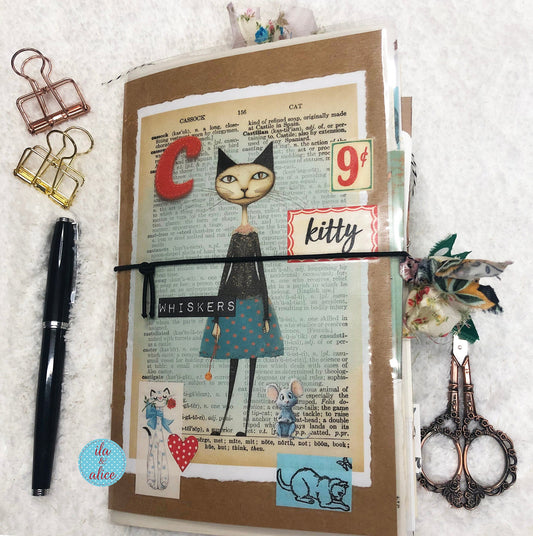 Fetching Feline Cat Junk Journal with Collage Cover Journal ila & alice 