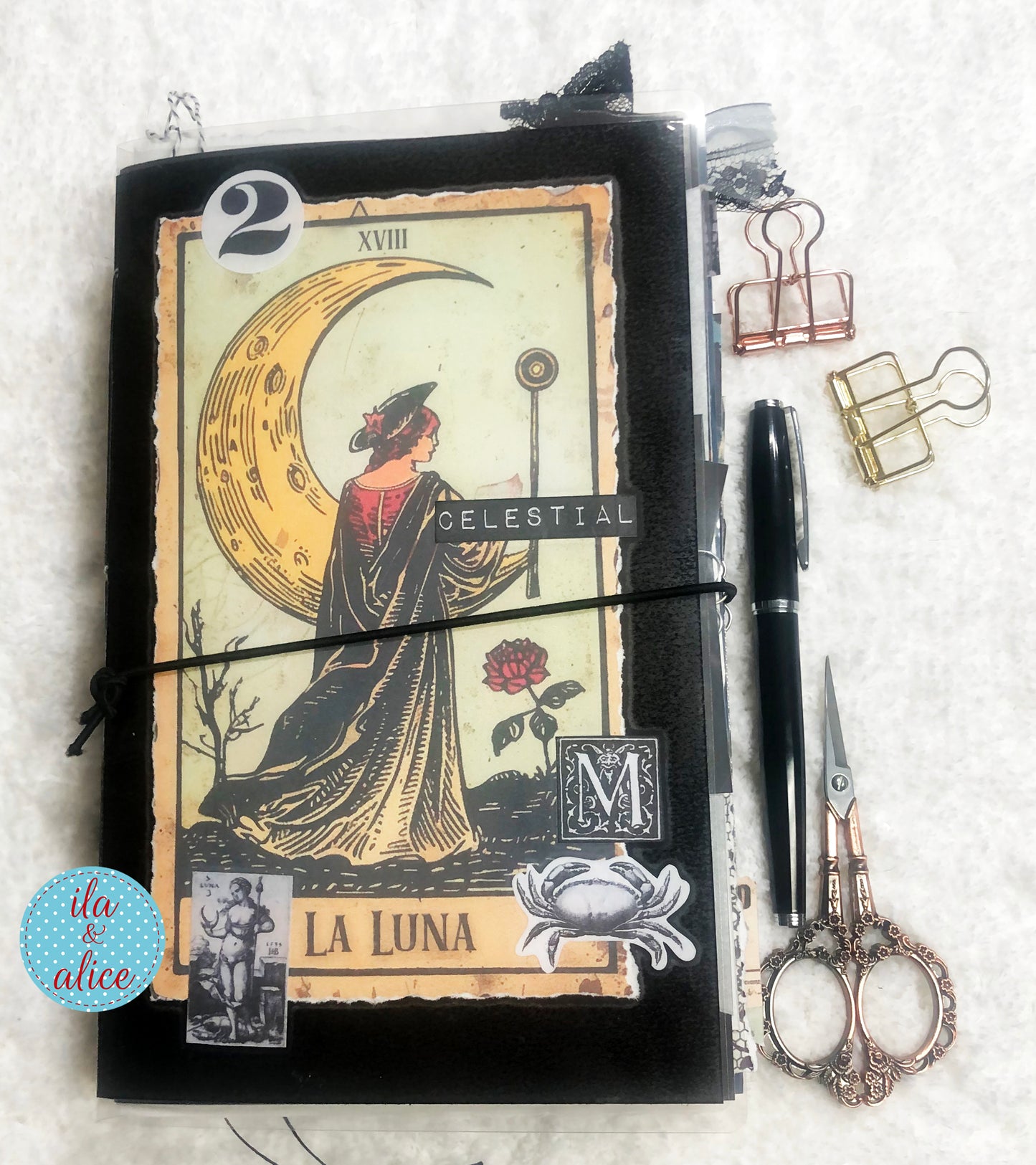 Moon Junk Journal with Collage Cover