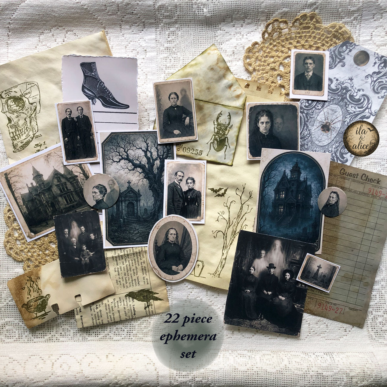 The Mourning House: Drawer No. 3 | Haunted Gothic Ephemera Pack