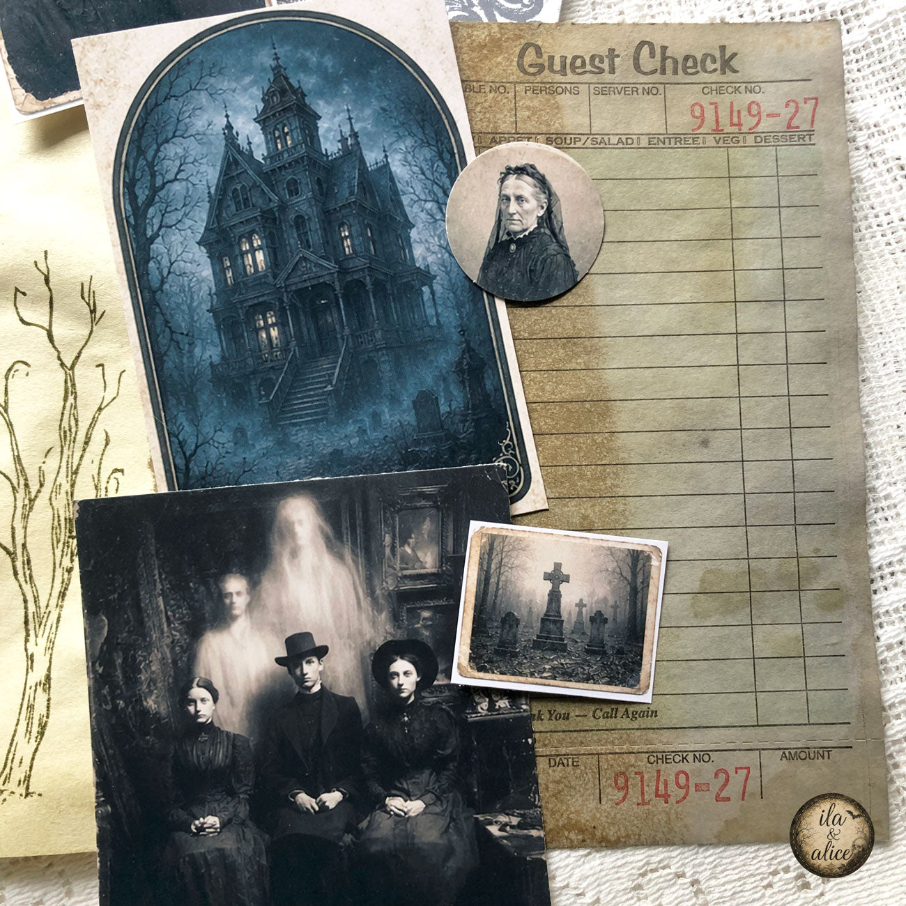 The Mourning House: Drawer No. 3 | Haunted Gothic Ephemera Pack