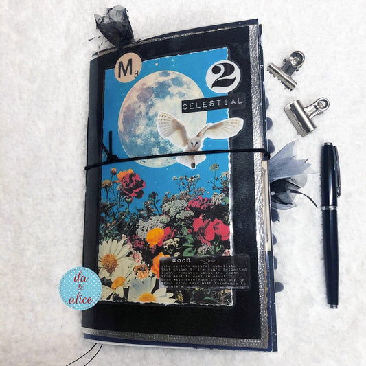 Full Moon Junk Journal with Collage Cover Journal ila & alice 