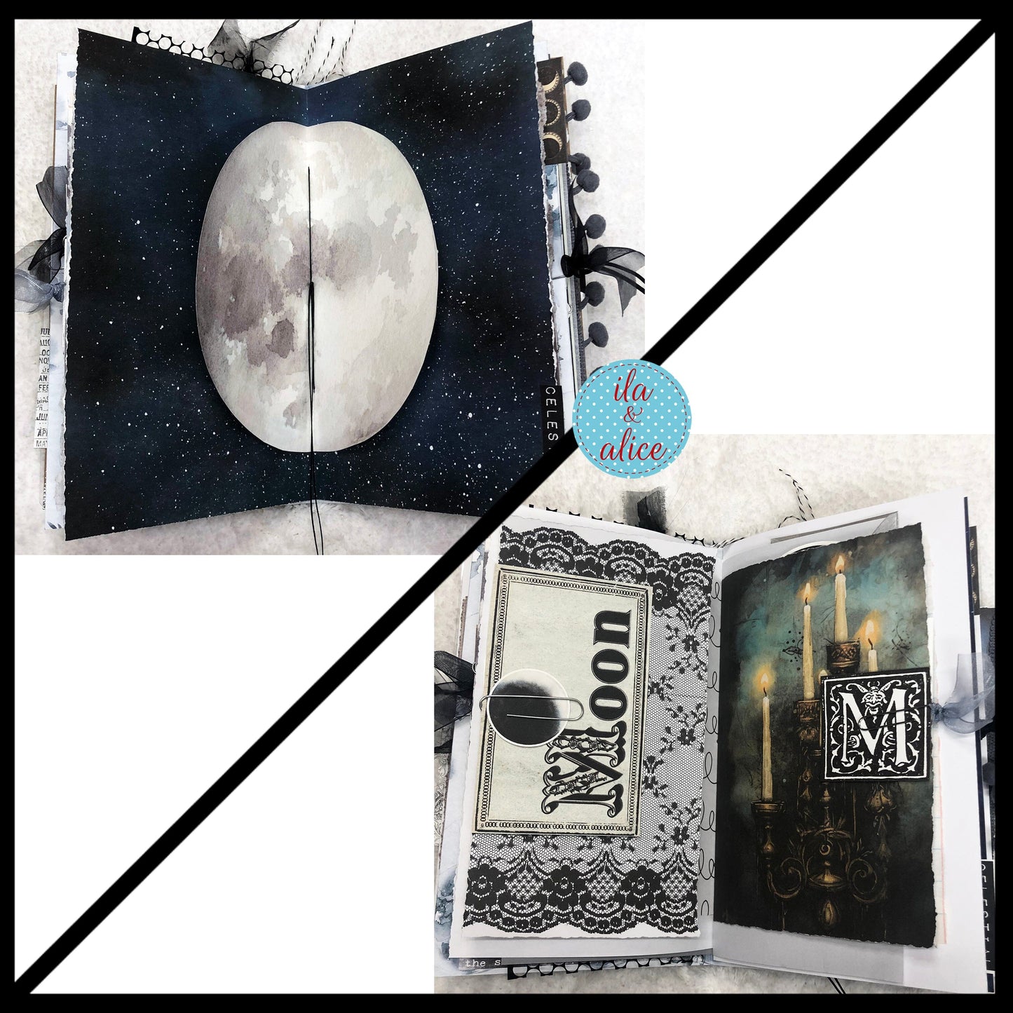Full Moon Junk Journal with Collage Cover Journal ila & alice 