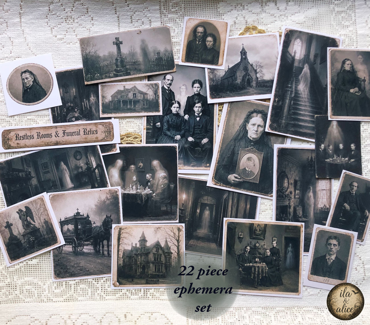 Restless Rooms: Drawer No. 4 | Haunted Victorian Photo Ephemera Pack