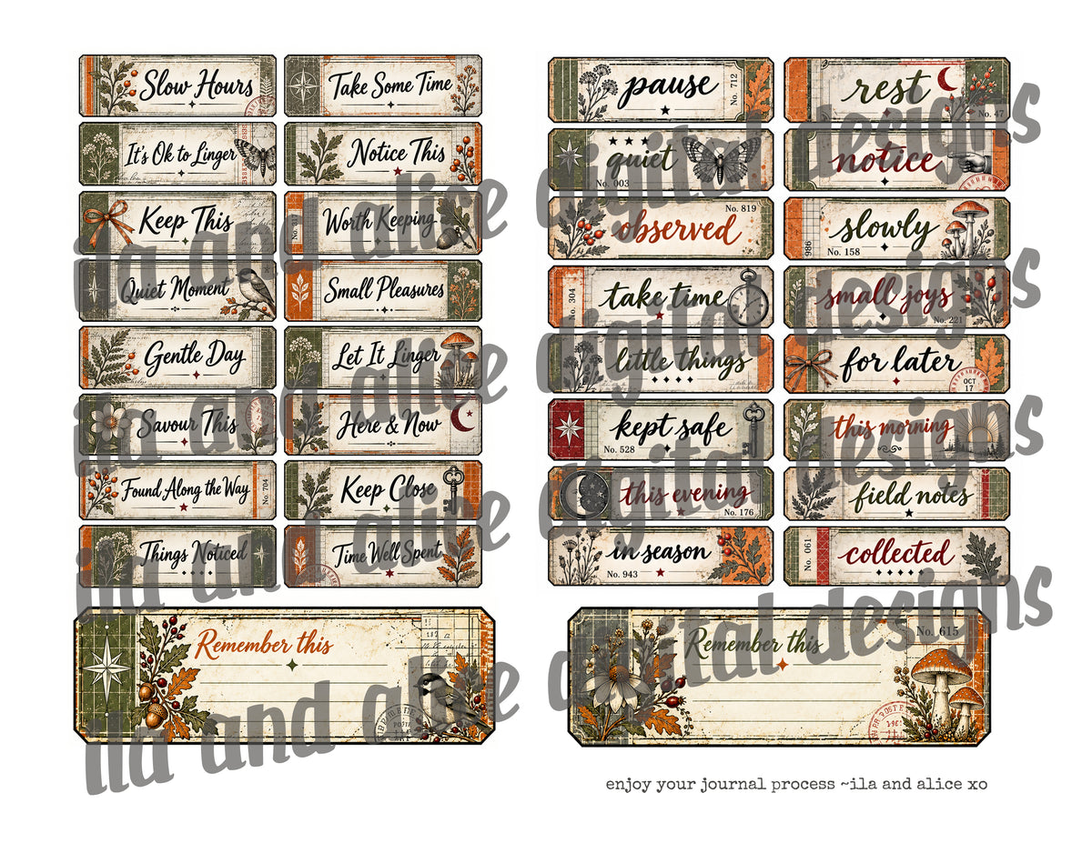 Autumn Findings | Printable Journaling Ephemera Kit