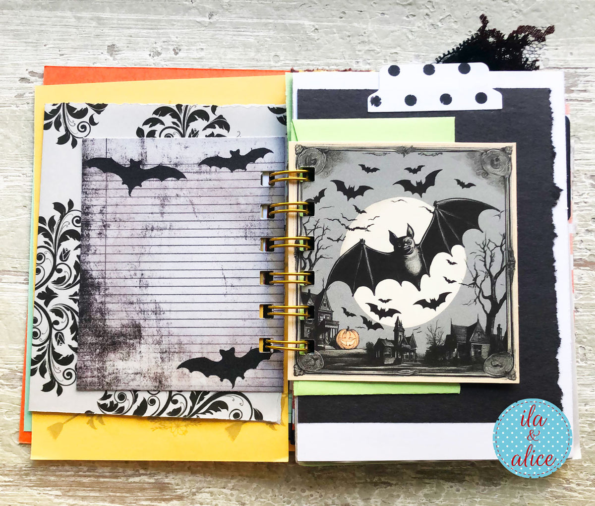 Halloween Mini Journal No. 3 | Spooky Black Cat Mini Junk Journal