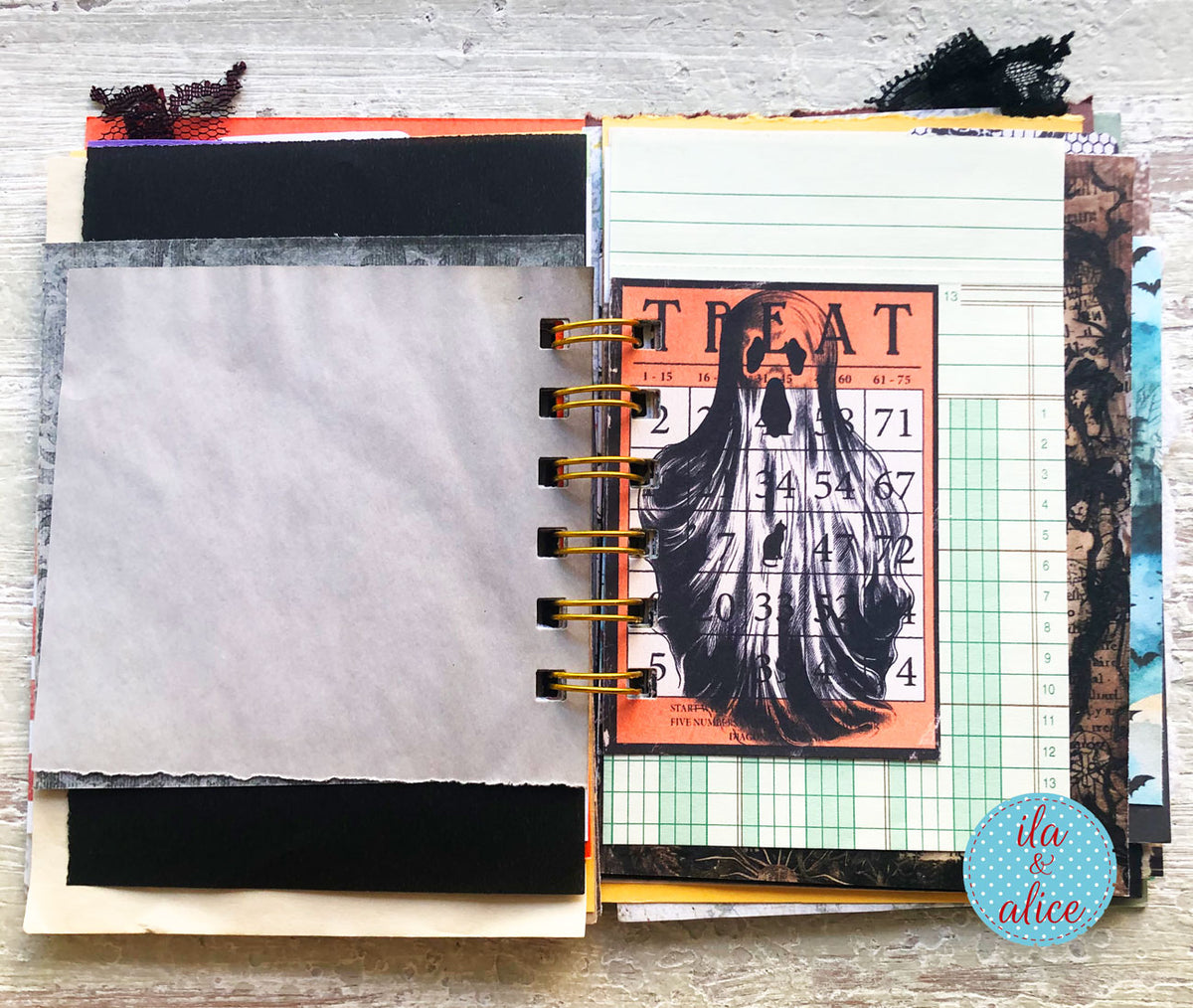 Halloween Mini Journal No. 3 | Spooky Black Cat Mini Junk Journal