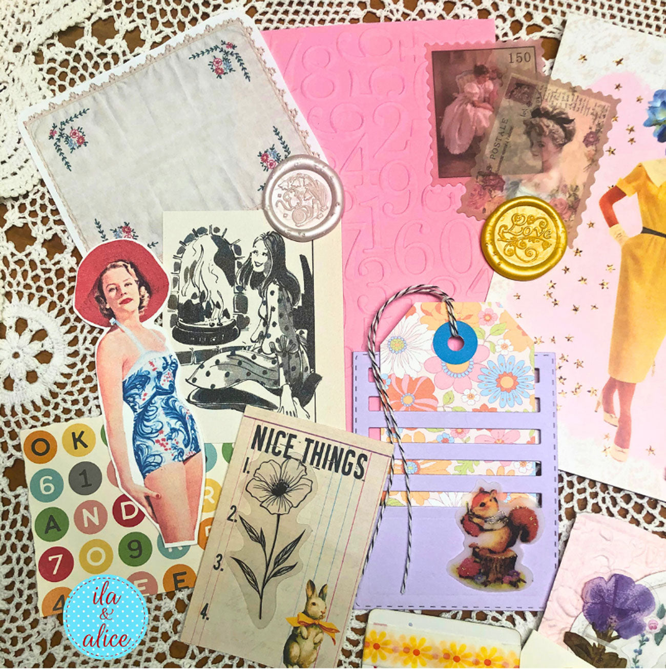 Cute Ephemera Pack-Junk Journal and Postcard Pack