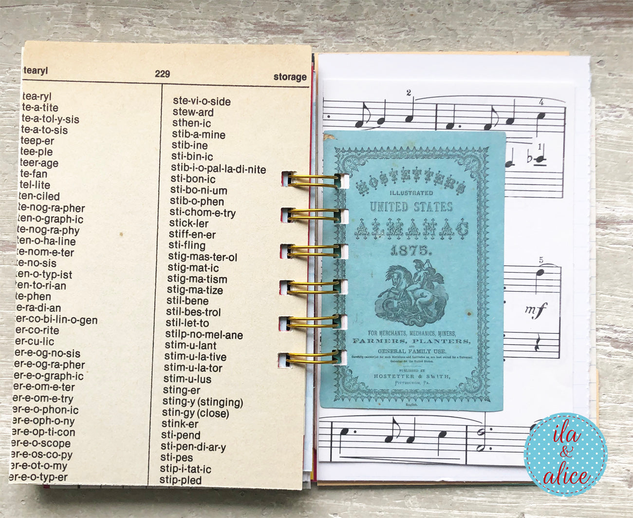 Mini Journal – Retro Ladies – Green Polka Dots