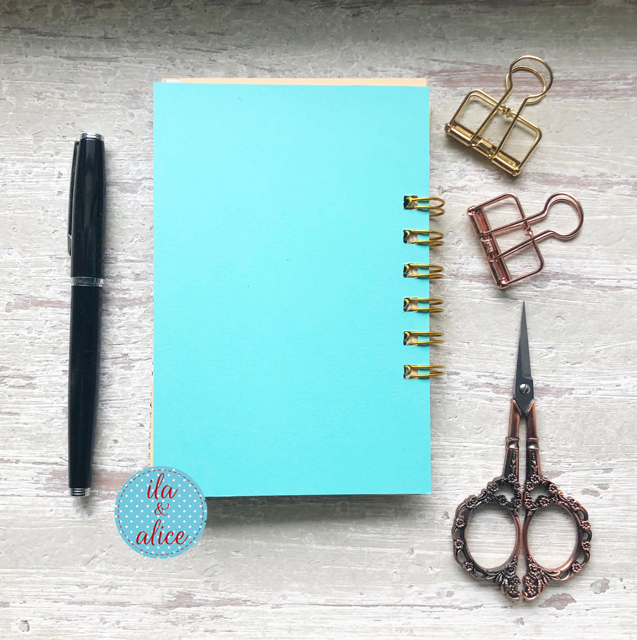 Mini Journal – Retro Ladies – Green Polka Dots