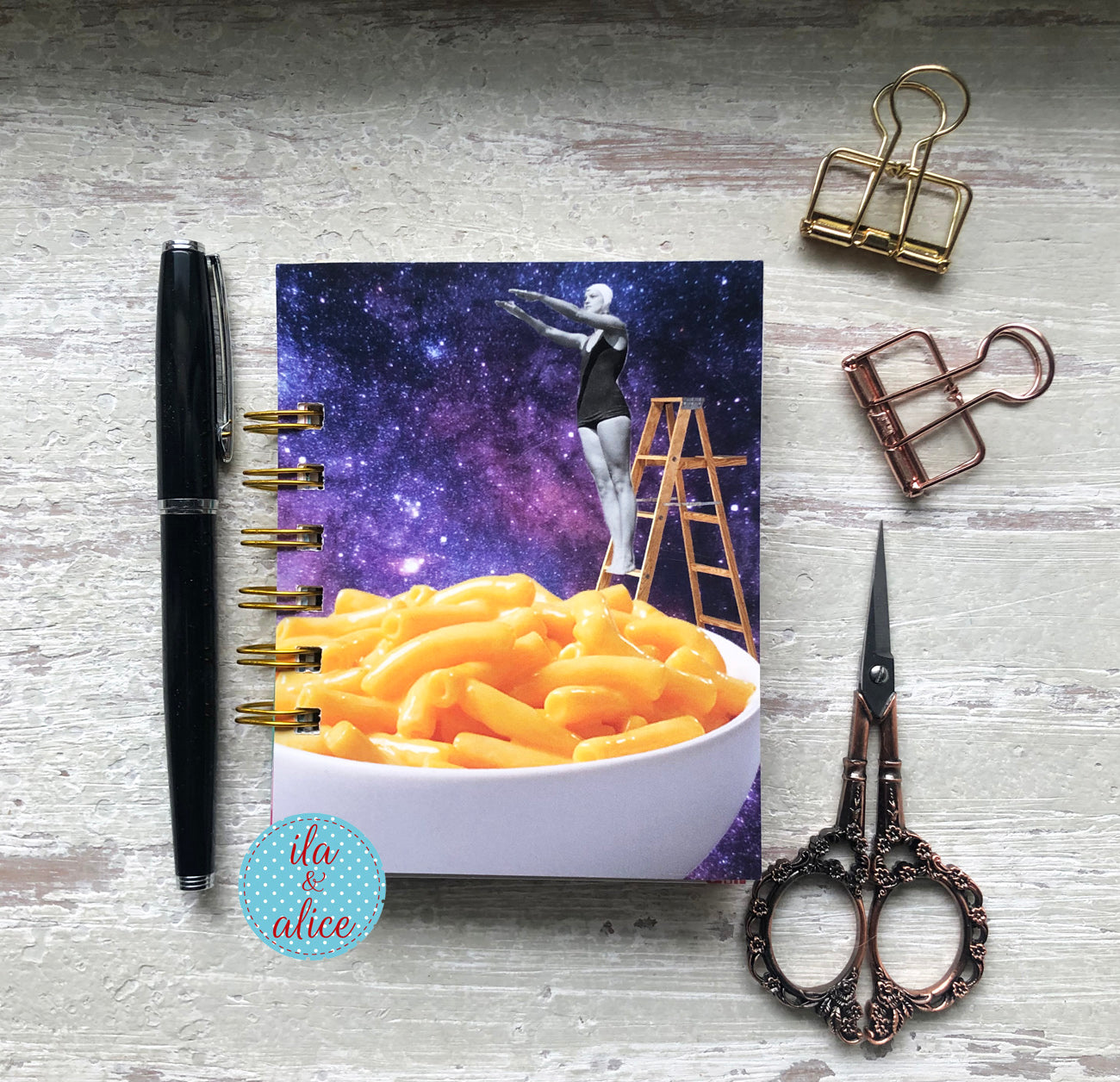 Surreal Space Swimmer Mini Junk Journal – Macaroni Cover