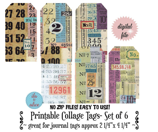 Digital Journal Tags with Numbers-Darker Colours Set #3 Journal ila & alice 
