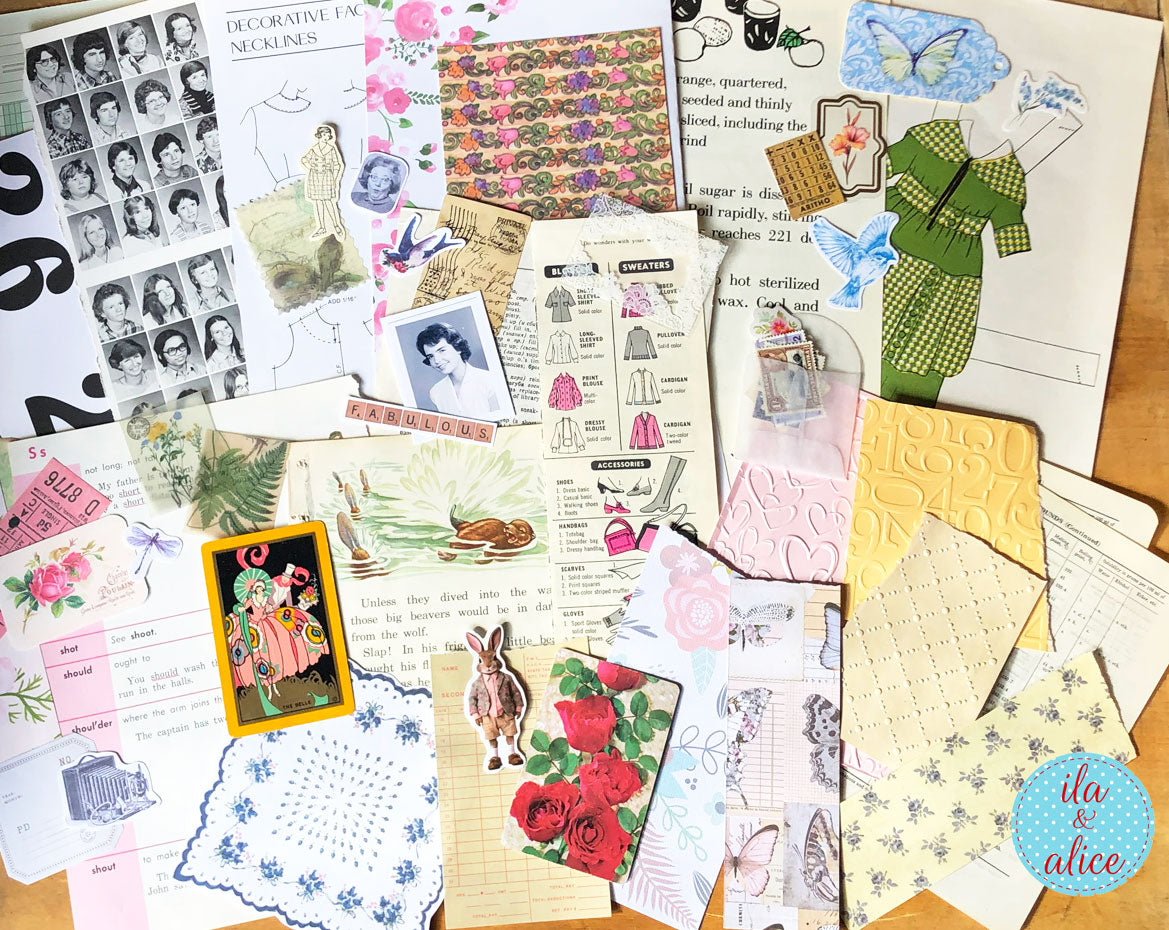 Collected Curiosities No. 05 – Sewing Room Scrapbook Mix (8×12)