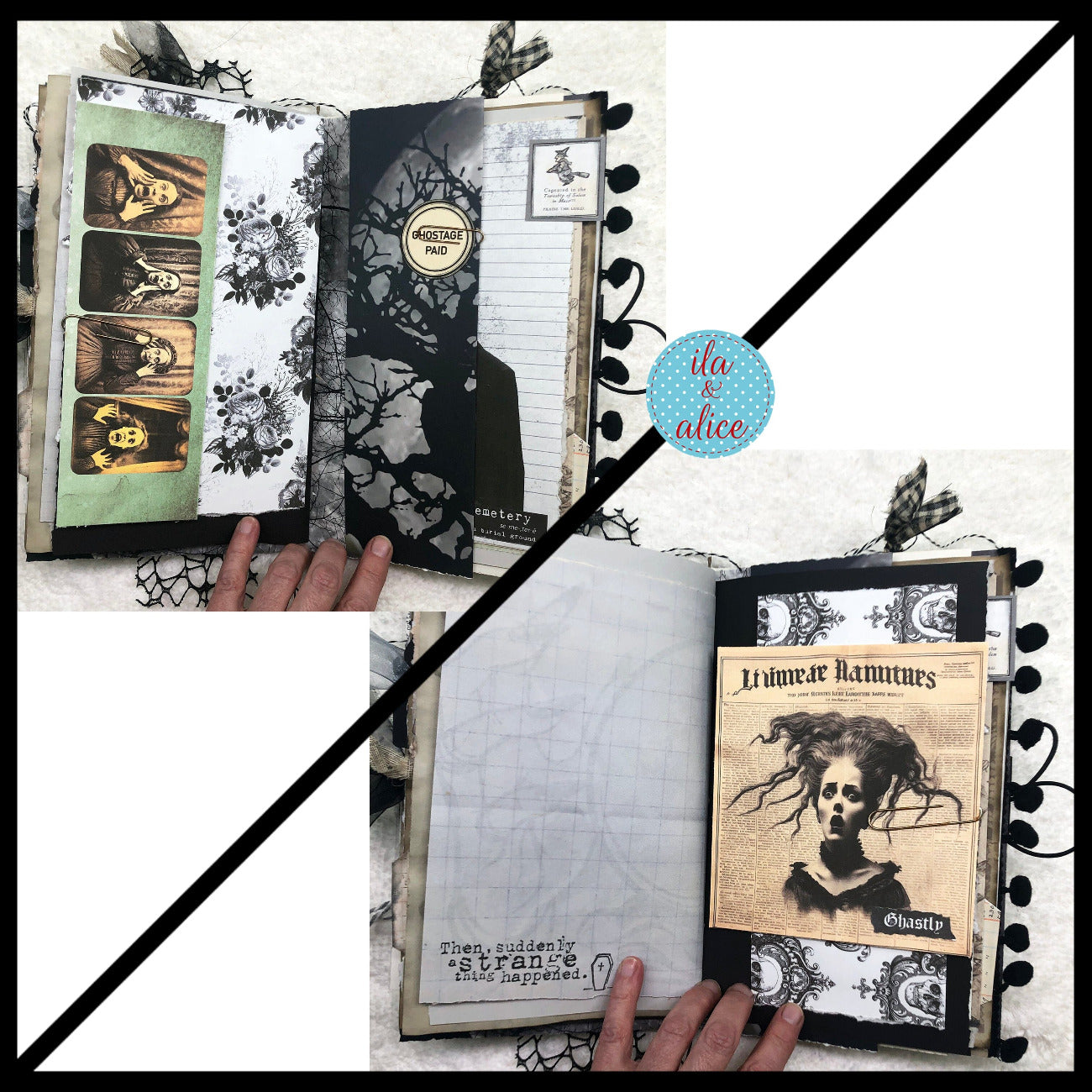 Creepy Witch with Ghouls Haunted Halloween Journal Journal ila & alice 