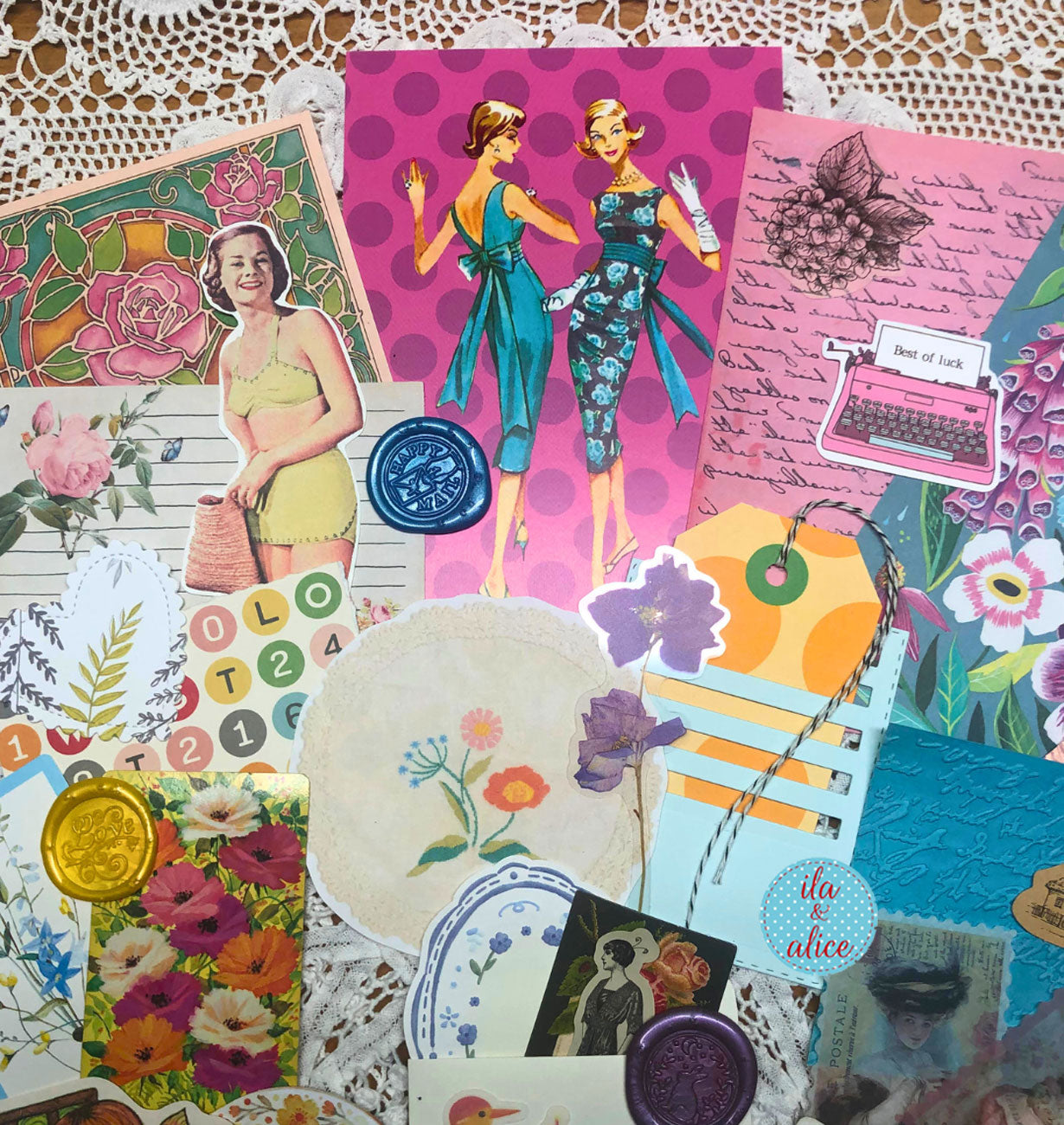 Bright Ephemera Pack-Junk Journal and Postcard Pack