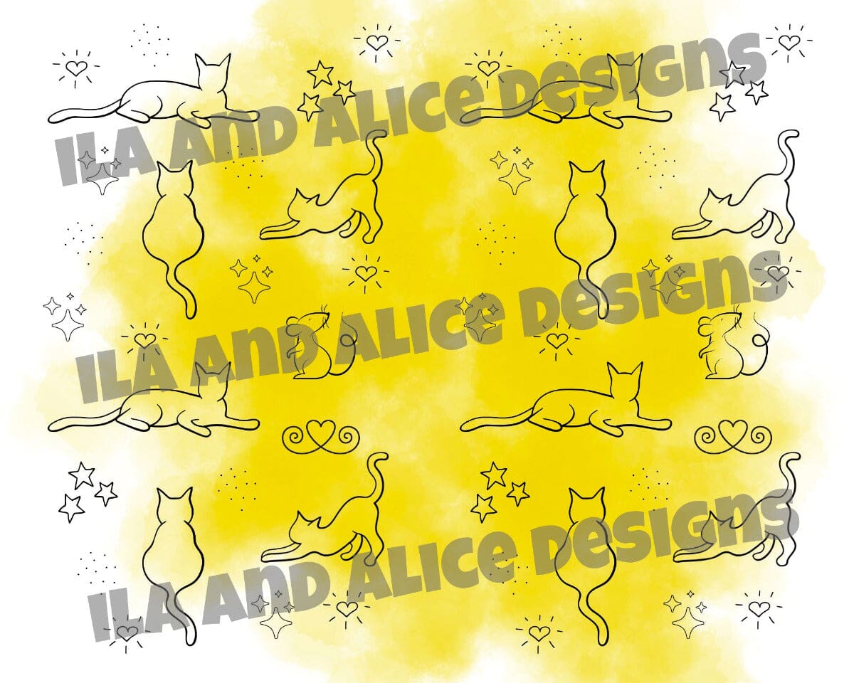 Digital Cat Junk Journal Paper-Yellow-5 Papers Journal ila & alice 