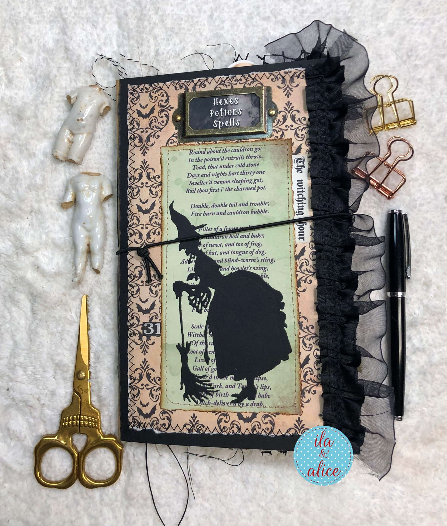 Dark & Spooky Witch Junk Journal No. 01 – Gothic Halloween Ephemera Journal