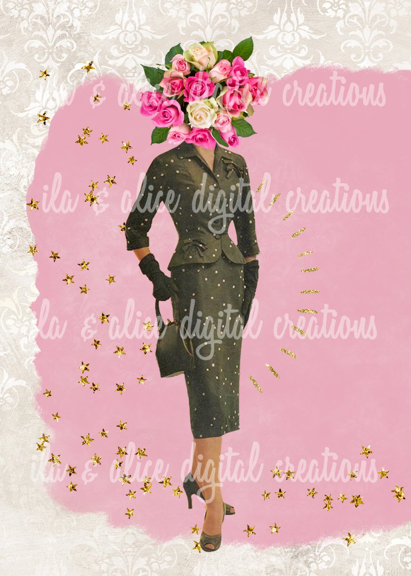 Floral Fashion Postcards Post Cards ila & alice 