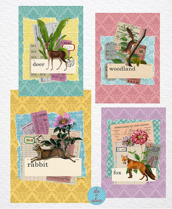 Woodland Collage Postcards Post Cards ila & alice 