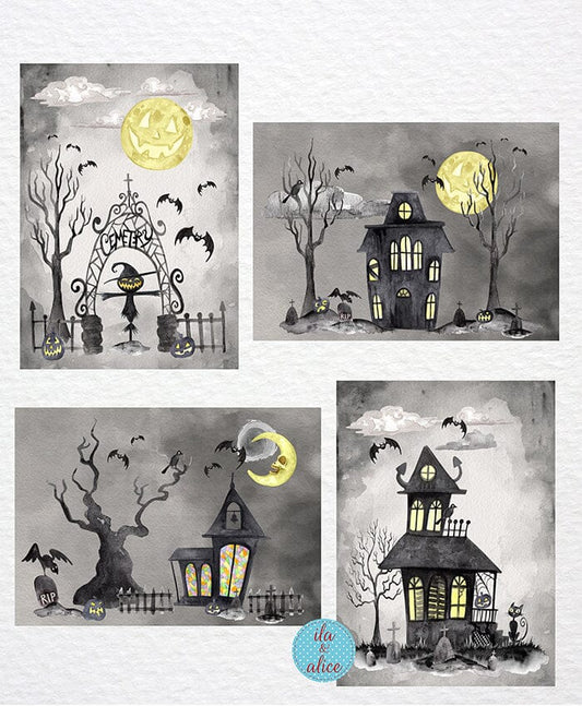 Spooky Graveyard Postcards Post Cards ila & alice 