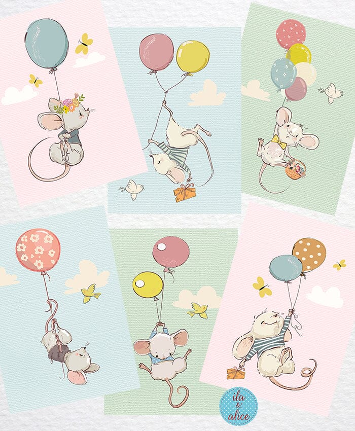 Playful Mice Postcards Post Cards ila & alice 