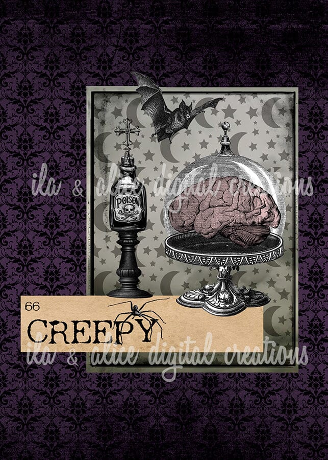 Dark Eerie Spooky Postcards Post Cards ila & alice 