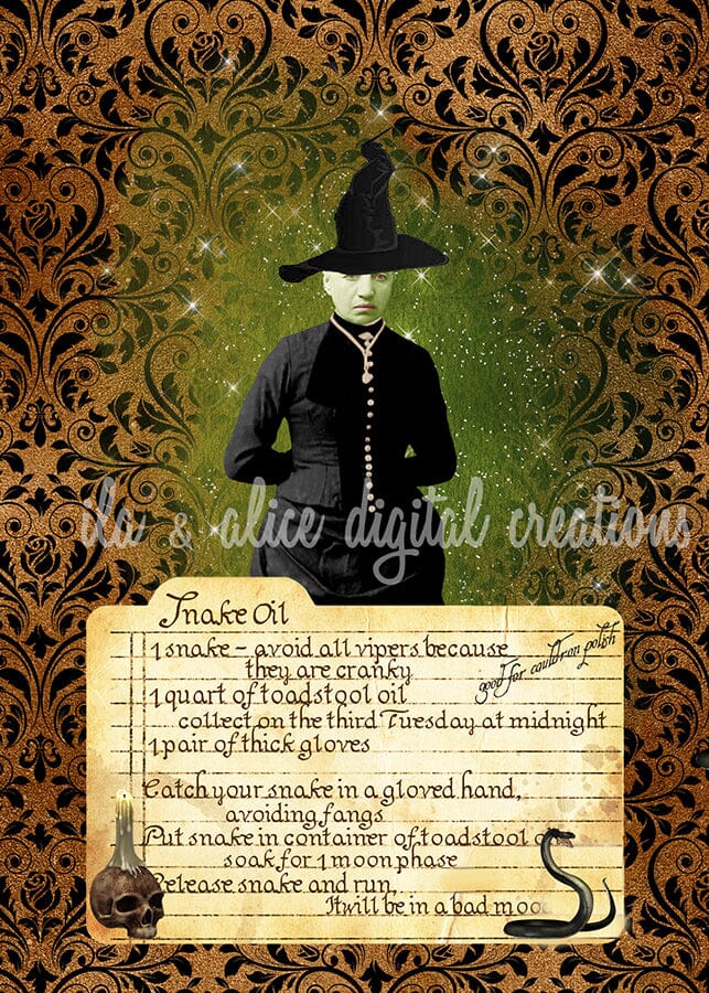 Witches with Cauldron Recipes Postcards Post Cards ila & alice 