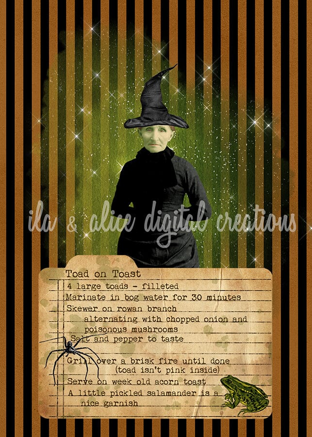 Witches with Cauldron Recipes Postcards Post Cards ila & alice 