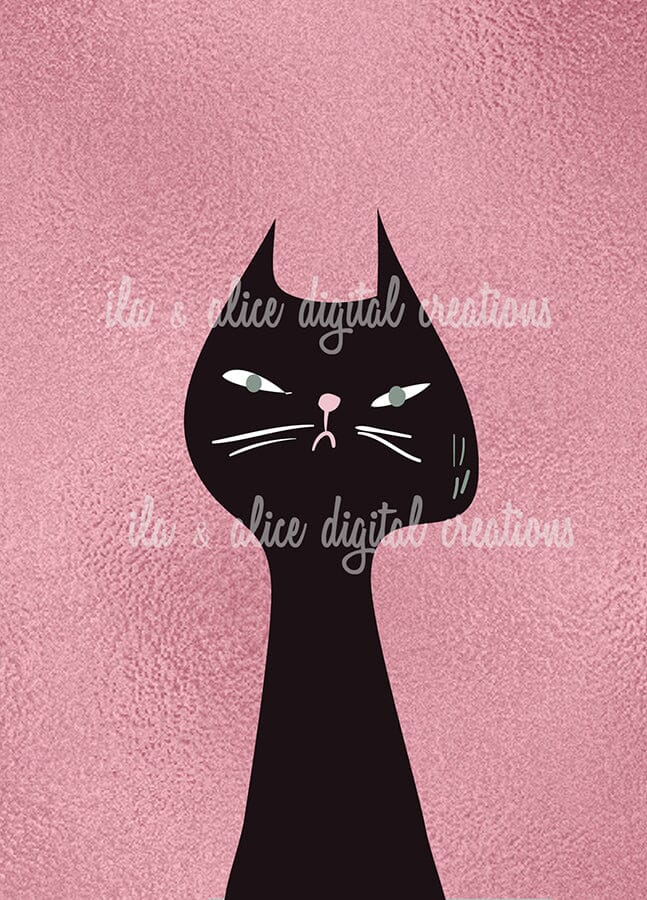 Funny Cat Illustration Postcards Post Cards ila & alice 