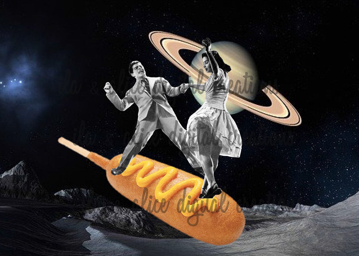 Sci-fi Collage Art Postcards Post Cards ila & alice 