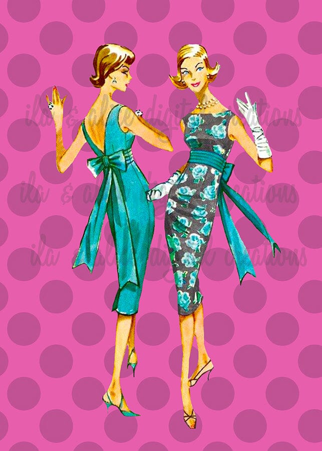 Retro Fashion Postcards Post Cards ila & alice 