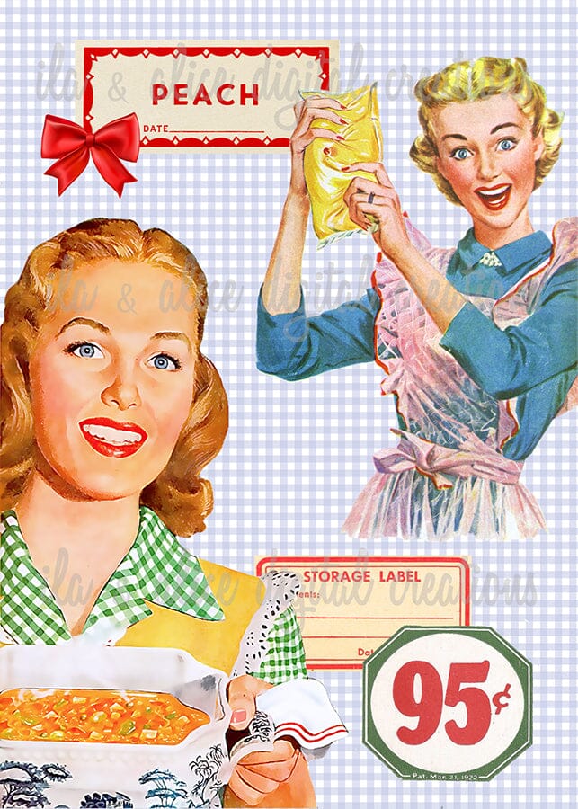 Retro Housewife Postcards Post Cards ila & alice 