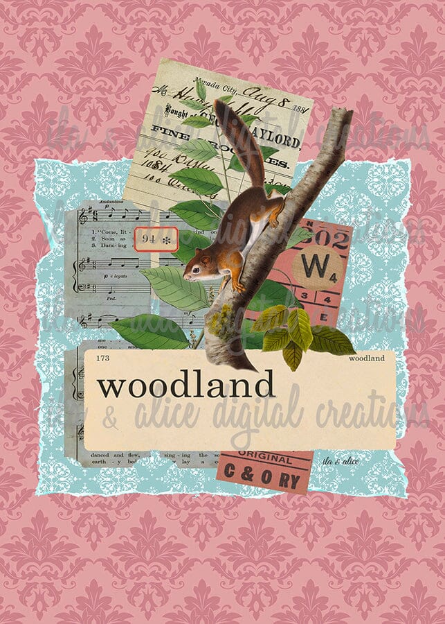 Woodland Collage Postcards Post Cards ila & alice 