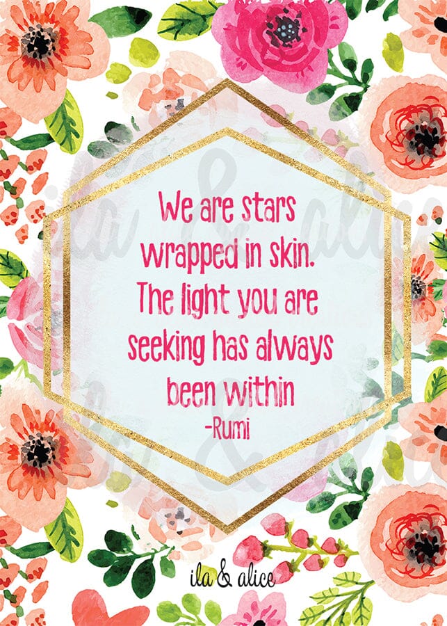 Rumi & Buddha Quote Postcards Post Cards ila & alice 