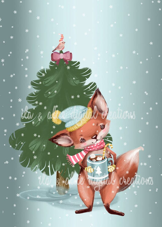 Cute Wintertime Forest Animals Postcards Post Cards ila & alice 