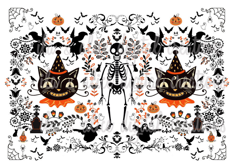 Halloween Folk Art Postcards Post Cards ila & alice 
